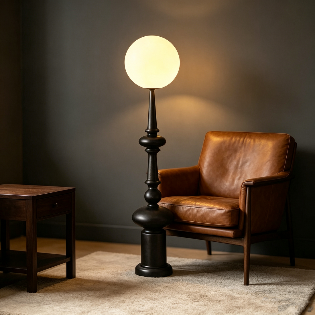 Retro Roman Column Spherical Floor Lamp