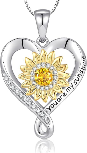 Sunflower Heart Moissanite Pendant Necklace